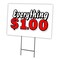 Signmission Everything 1 Dollar Yard Sign & Stake outdoor plastic coroplast window, C-1824 Everything 1 Dollar C-1824 Everything 1 Dollar - alternate 1